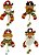 Kit Bonecos Natal Pelúcia Guizo Rena, Papai Noel, Boneco Neve 17cm 4 Peças - Imagem 1