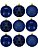 Jogo 9 Bolas De Natal Mix Estrela Print Azul Premium 6cm - Magizi - Imagem 1