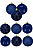 Jogo 18 Bolas De Natal Mix Estrela Print Azul Premium 6cm - Magizi - Imagem 2