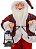 Papai Noel Casaco Xadrez Luxo e Lampião 30cm - Magizi - Imagem 2