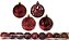 Jogo 9 Bolas Natal Mista Textura Arabescos Rena Vinho 8cm - Master Christmas - Imagem 1