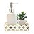 Conjunto Lavabo Dourado Belga 3 Peças Bandeja Espelhada, Saboneteira Porcelana e Vaso Suculenta - Mundial - Imagem 1