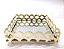 Conjunto Lavabo Dourado Belga 3 Peças Bandeja Espelhada, Saboneteira Porcelana e Vaso Suculenta - Mundial - Imagem 3