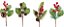 Kit Galho De Natal Folhas Pick Berries e Pinhas 22cm 4 Unidades - Magizi - Imagem 3