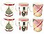 Jogo 6 Canecas de Natal Porcelana Premium Pinheiro e Quebra Nozes 330ml - Magizi - Imagem 1