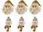 Kit Carinha Papai Noel e Boneco de Neve Pelúcia Rústico 13cm 6 Peças - Magizi - Imagem 1