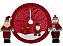 Jogo Saia Árvore Natal Luxo 90cm, Papai Noel e Boneco de Neve Xadrez Preto e Vermelho - Magizi - Imagem 1