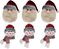 Kit Carinha Papai Noel e Boneco de Neve Pelúcia Xadrez 13cm 6 Peças - Magizi - Imagem 1