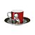 Jogo Xícara de Café Com Pires Decorada Feliz Natal Melamina 6 Peças - Magizi - Imagem 5