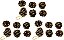 Kit Pinha Natural de Natal Glitter Dourado 4cm 18 Peças - Magizi - Imagem 1