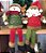 Jogo Papai Noel e Boneco de Neve Sentado Pelúcia Vermelho e Verde 40cm 2 Unidades - Master Christmas - Imagem 6