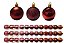 Jogo 36 Bolas Natal Mista Lisa, Gliter e Fosca Vinho 5cm - Master Christmas - Imagem 1