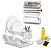 Kit Suporte Papel Toalha, Porta Detergente e Escorredor de Pratos, Copos e Talheres Branco Aço Cromado - Niquelart - Imagem 1