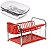 Kit Escorredor Duplo Com Porta Copos e Talheres Cromado Vermelho e Porta Talheres com Tampa - Niquelart - Imagem 1