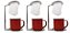 Kit 3 Mini Coador Café Aço Cromado Com Caneca Esmaltada Vermelha 120ml - Imagem 1