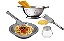 Conjunto para Massas Aço Inox Prime 5 Peças Escorredor Macarrão, Bowl, Pegador, Queijeira e Ralador - Mundial Import - Imagem 1