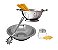 Kit para Massa Aço Inox 4 Peças Escorredor Macarrão, Bowl, Colher e Queijeira - Mundial Import - Imagem 1
