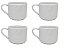 Conjunto 4 Xícaras para Chá ou Café Porcelana Branca 180ml - Mundial Import - Imagem 1