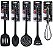 Kit Colheres Cozinha Silicone Black Cabo Inox Premium Henrique Fogaça 5 Peças - Yazi - Imagem 1