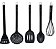 Jogo Utensílios Cozinha Silicone Black Cabo Inox Premium Henrique Fogaça 5 Peças - Yazi - Imagem 1