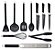 Jogo Utensílios Cozinha Silicone Black Cabo Inox Premium Henrique Fogaça 10 Peças - Yazi - Imagem 1