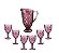 Jogo Jarra de Vidro e 6 Taças Marsala Vitral Verre 320ml - Mimo Style - Imagem 1