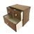 Caixa Organizadora Gaveteiro 3 Gavetas Linho Marrom Com Puxador Madeira 30x28cm - Yazi - Imagem 1