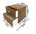 Caixa Organizadora Gaveteiro 2 Gavetas Linho Marrom Com Puxador Madeira 20x22cm - Yazi - Imagem 3