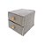 Caixa Organizadora Gaveteiro 2 Gavetas Linho Cinza Com Puxador Madeira 20x22cm - Yazi - Imagem 1