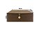 Caixa Organizadora Linho Marrom Com Zíper e Puxador Madeira 42x29cm Grande - Yazi - Imagem 3