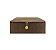 Caixa Organizadora Linho Marrom Com Zíper e Puxador Madeira 42x29cm Grande - Yazi - Imagem 1