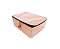 Caixa Organizadora Linho Rosê Com Zíper e Puxador Madeira 42x29cm Grande - Yazi - Imagem 1