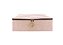 Caixa Organizadora Linho Rosê Com Zíper e Puxador Madeira 42x29cm Grande - Yazi - Imagem 3