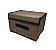 Caixa Organizadora Tecido Multiuso Monta Fácil Média 26x20cm Marrom - Yazi - Imagem 1