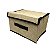 Caixa Organizadora Tecido Multiuso Monta Fácil Grande 38x25cm Bege - Yazi - Imagem 1