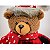 Papai Urso Natal Pelúcia Sentado 23cm Cachecol Tricô e Casaco Xadrez - Magizi - Imagem 4