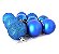 Kit 12 Bolas Natal Mista Glitter, Fosca, Lisa Azul Royal 7cm - Master Christmas - Imagem 3