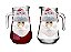Jogo Jarra Vidro 780ml Decor Natal Papai Noel Pelúcia 2 Un - Imagem 1