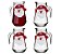 Jogo Jarra Vidro 780ml Decor Natal Papai Noel Pelúcia  4 Un - Imagem 1