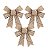 Kit Laço Acetinado Linho Palha Glitter Dourado 10cm 3 Un - Imagem 1