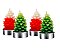 Jogo Mini Vela Natural Pinheiro  Natal Vermelho e Verde 4 Un - Imagem 1