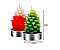 Jogo Mini Vela Natural Pinheiro  Natal Vermelho e Verde 4 Un - Imagem 2