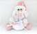 Jogo Papai Noel e Boneco de Neve Pelúcia Rosa Sentado Saco Presente 20cm - Master Christmas - Imagem 3