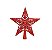 Estrela Ponteira Glitter Arabesco Vermelho 21cm - Magizi - Imagem 1
