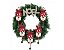 Guirlanda Decorada 40cm Placa Noel Champanhe e Papai Noel Pelúcia Guizo - Magizi - Imagem 1