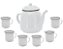 Conjunto Bule Esmaltado Branco 1 Litro e 6 Mini Canecas 90ml - Imagem 1