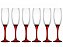 Jogo Taça Venue Red Champagne 220ml Pé Vermelho 6 Unidades - Imagem 1