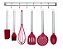 Jogo Utensílios Silicone Elite 6 Peças e Suporte Inox Parede - Yangzi - Imagem 1