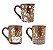 Jogo Mini Caneca Porcelana Decorada Coffee Premium 150ml 3 Unidades - Imagem 1