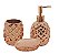 Conjunto para Banheiro Abacaxi Rosê Bronze Cerâmica 3 Peças - Mimo Style - Imagem 1
